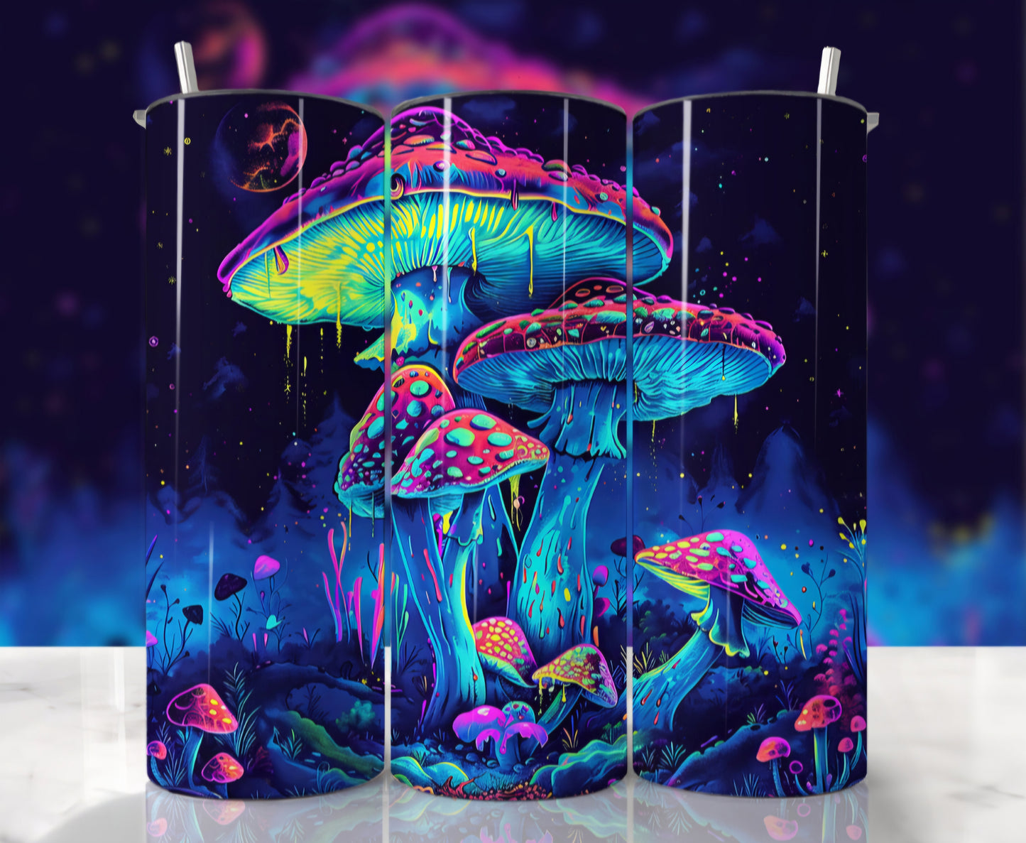 Neon Mushrooms Tumbler