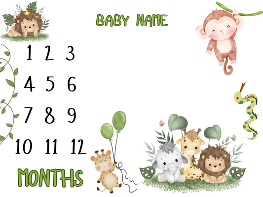 Custom Safari Baby Blanket