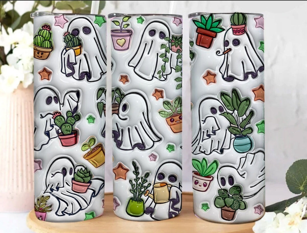 3d Ghosts and Plant Tumbler