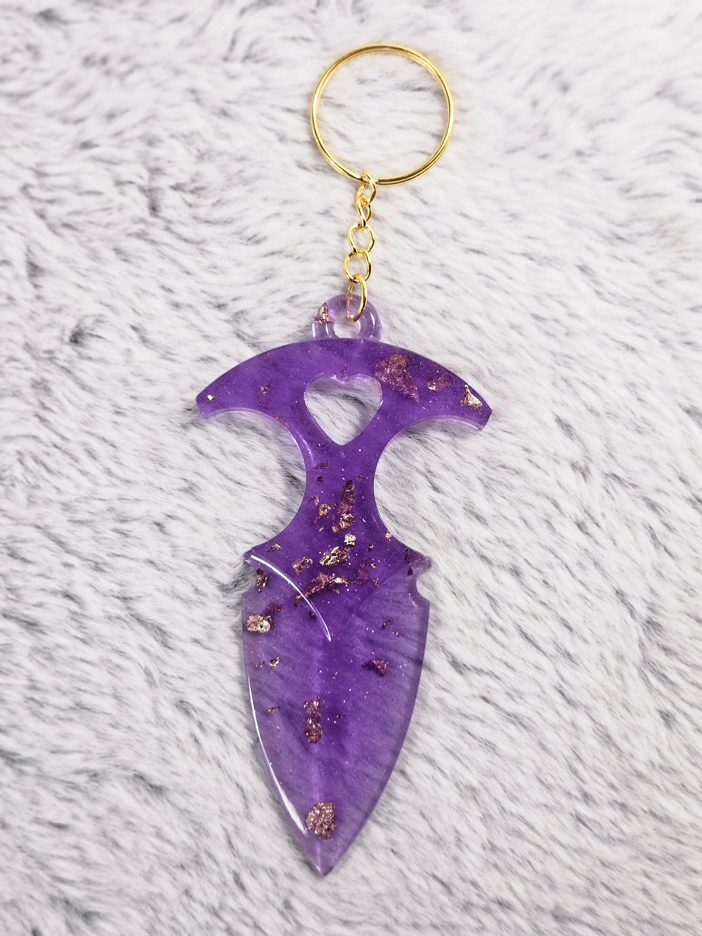 Lavender and Gold Flake Self-defense Keychain Set.