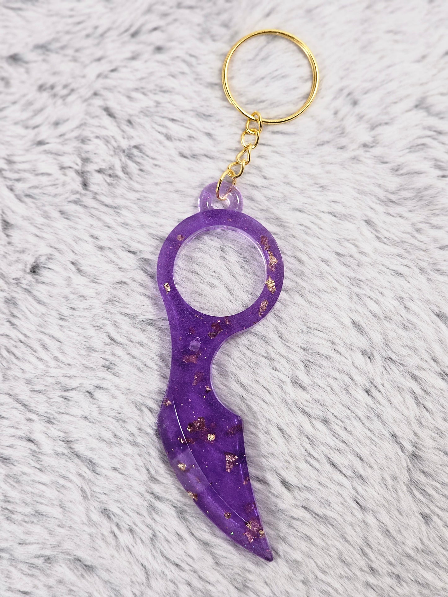 Lavender and Gold Flake Self-defense Keychain Set.